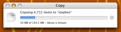 Copying items in the Finder